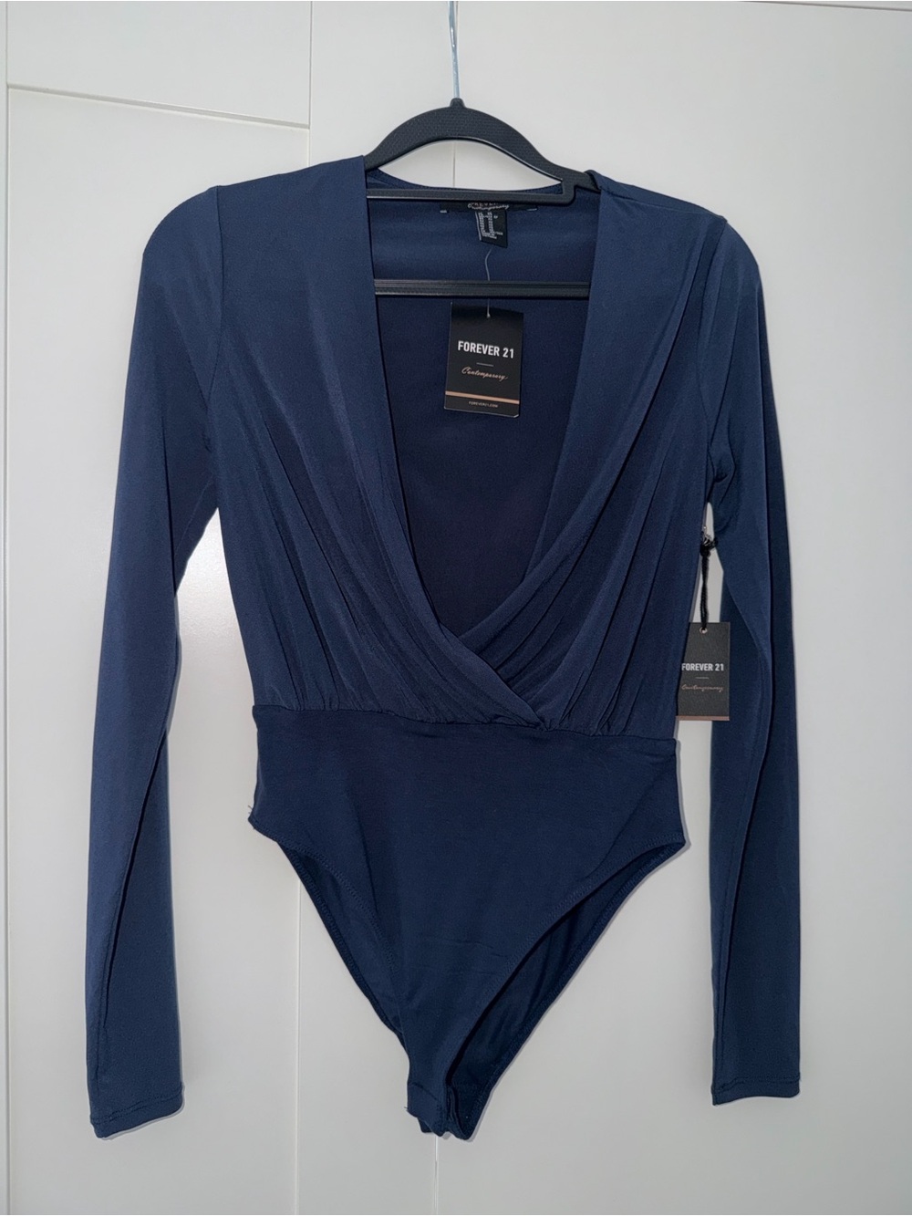 Forever 21 Long Sleeve Bodysuit in Blue Size XS NWT